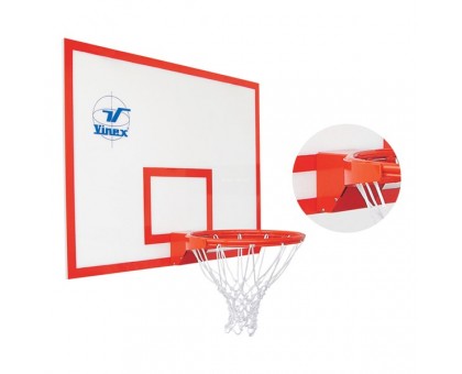 Кольцо для баскетбольного щита Vinex BBR-DW, c проволокой в полой трубке для подвешивания сетки.