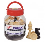 Шахматные фигуры Vinex CMT-92BG (набор, король 9,2 см) черные, золотые фигурки